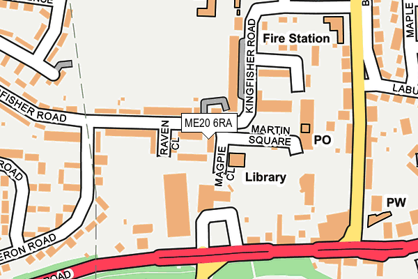 ME20 6RA map - OS OpenMap – Local (Ordnance Survey)