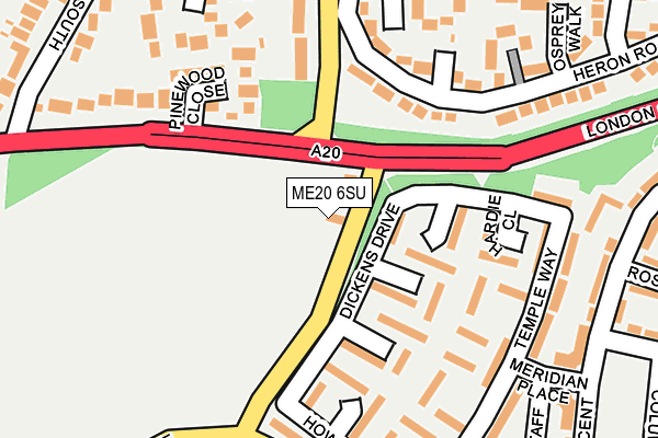 ME20 6SU map - OS OpenMap – Local (Ordnance Survey)