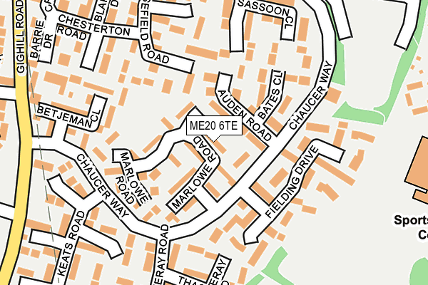 ME20 6TE map - OS OpenMap – Local (Ordnance Survey)