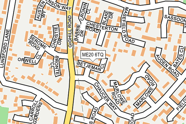 ME20 6TQ map - OS OpenMap – Local (Ordnance Survey)