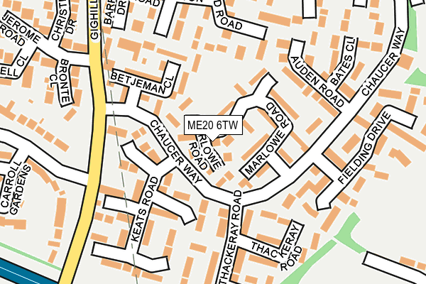 ME20 6TW map - OS OpenMap – Local (Ordnance Survey)