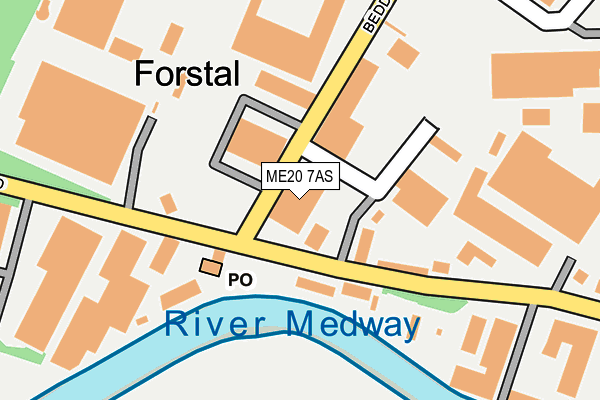 ME20 7AS map - OS OpenMap – Local (Ordnance Survey)