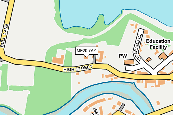 ME20 7AZ map - OS OpenMap – Local (Ordnance Survey)
