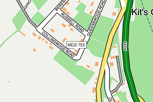 ME20 7EX map - OS OpenMap – Local (Ordnance Survey)