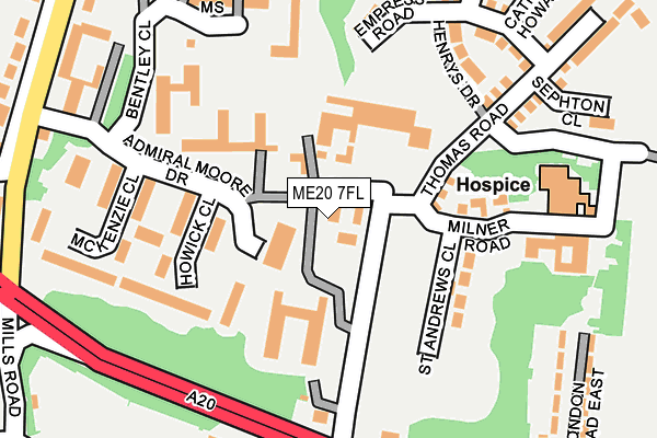ME20 7FL map - OS OpenMap – Local (Ordnance Survey)