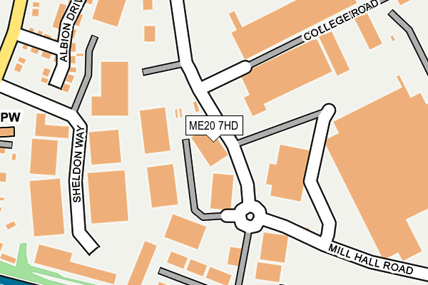ME20 7HD map - OS OpenMap – Local (Ordnance Survey)