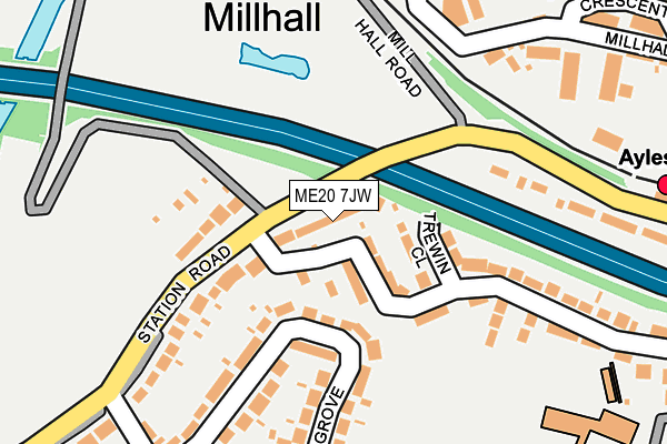 ME20 7JW map - OS OpenMap – Local (Ordnance Survey)