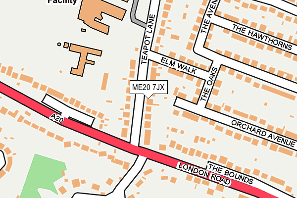 ME20 7JX map - OS OpenMap – Local (Ordnance Survey)