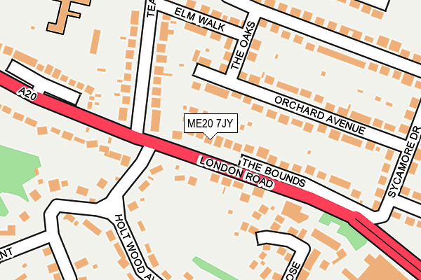 ME20 7JY map - OS OpenMap – Local (Ordnance Survey)