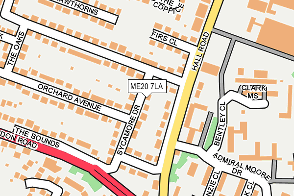 ME20 7LA map - OS OpenMap – Local (Ordnance Survey)