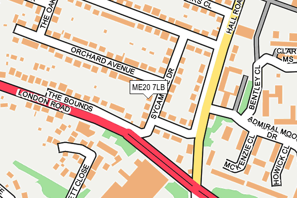 ME20 7LB map - OS OpenMap – Local (Ordnance Survey)