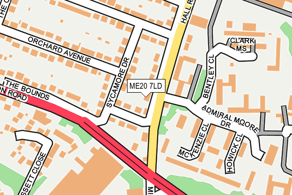 ME20 7LD map - OS OpenMap – Local (Ordnance Survey)