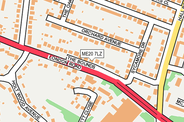 ME20 7LZ map - OS OpenMap – Local (Ordnance Survey)