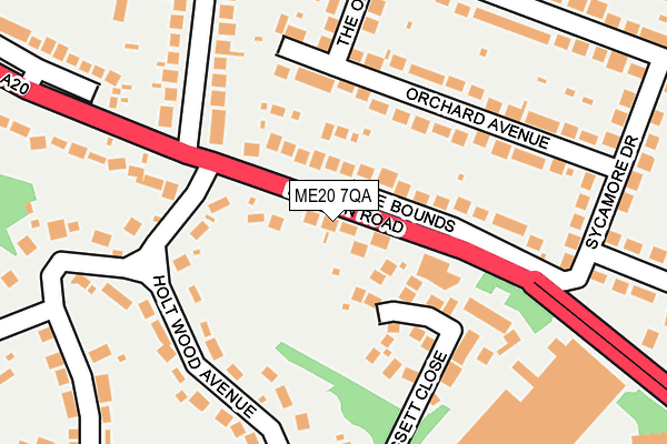 ME20 7QA map - OS OpenMap – Local (Ordnance Survey)