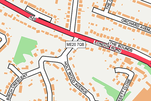 ME20 7QB map - OS OpenMap – Local (Ordnance Survey)