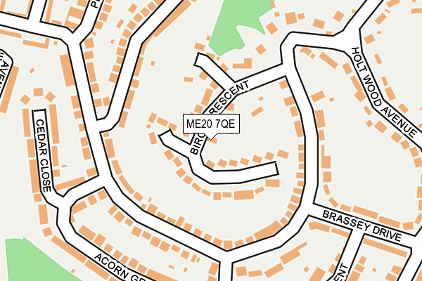 ME20 7QE map - OS OpenMap – Local (Ordnance Survey)