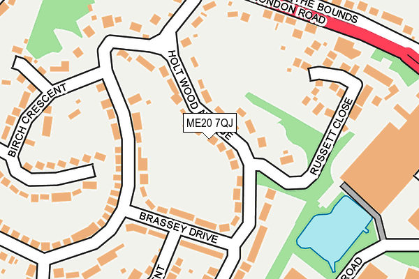 ME20 7QJ map - OS OpenMap – Local (Ordnance Survey)