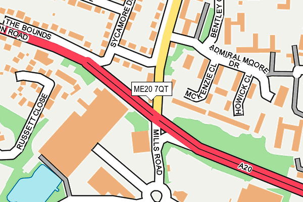 ME20 7QT map - OS OpenMap – Local (Ordnance Survey)
