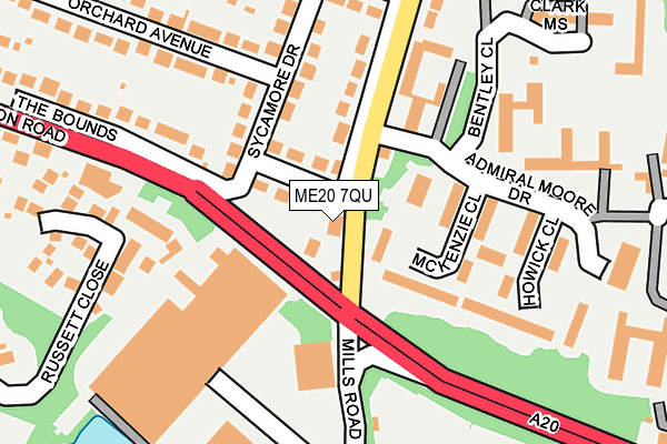 ME20 7QU map - OS OpenMap – Local (Ordnance Survey)