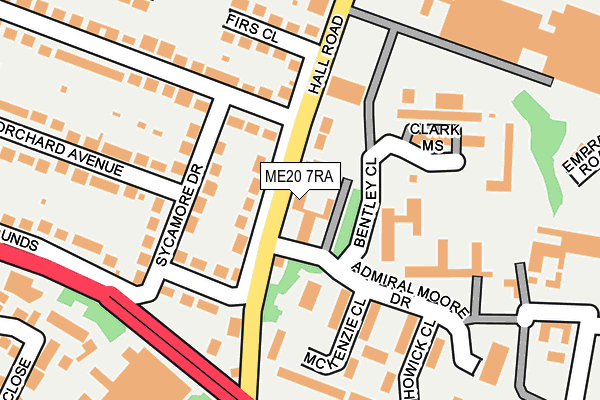 ME20 7RA map - OS OpenMap – Local (Ordnance Survey)