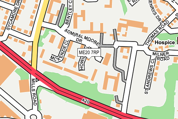ME20 7RP map - OS OpenMap – Local (Ordnance Survey)