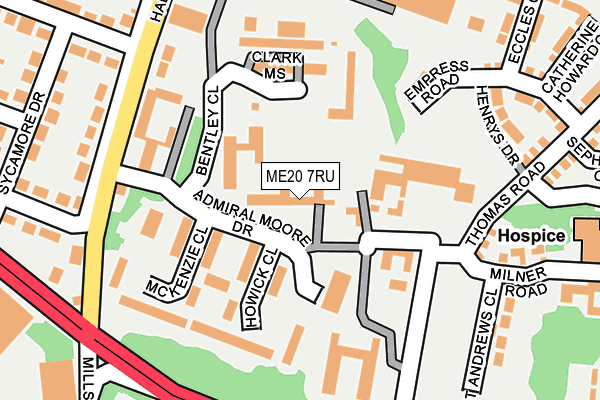 ME20 7RU map - OS OpenMap – Local (Ordnance Survey)