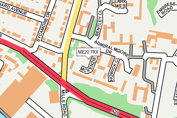 ME20 7RX map - OS OpenMap – Local (Ordnance Survey)