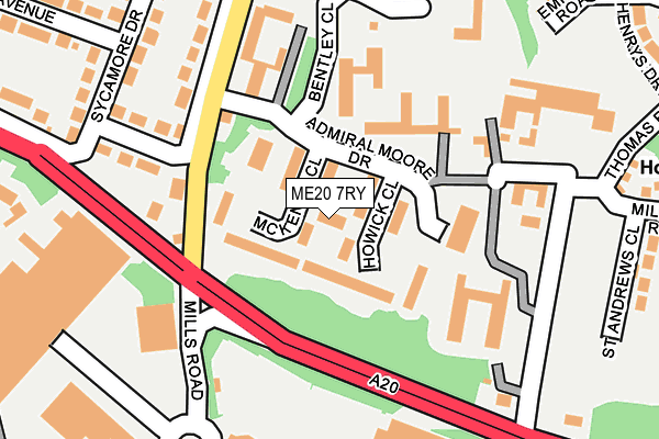 ME20 7RY map - OS OpenMap – Local (Ordnance Survey)