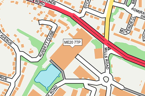 ME20 7TP map - OS OpenMap – Local (Ordnance Survey)