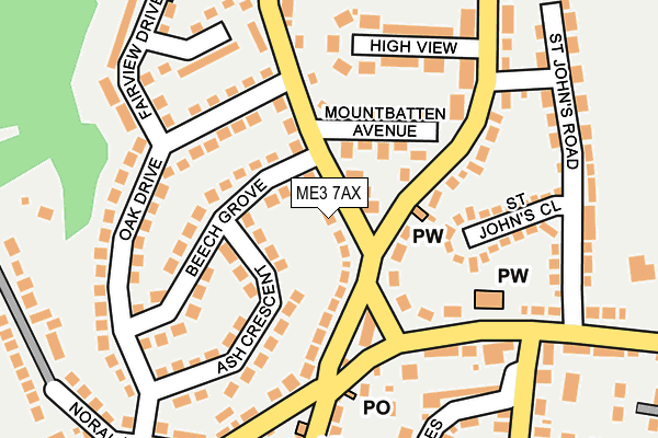 ME3 7AX map - OS OpenMap – Local (Ordnance Survey)