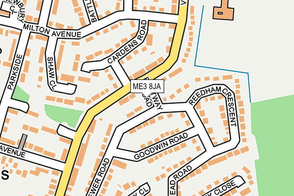 ME3 8JA map - OS OpenMap – Local (Ordnance Survey)