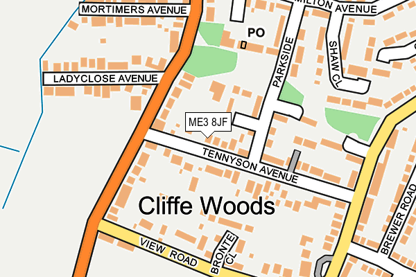 Map of CLIFFE WOODS CAFE LIMITED at local scale