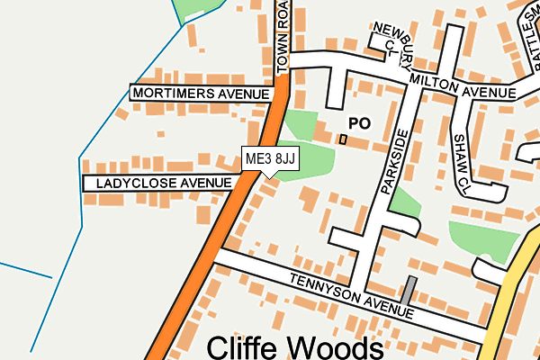 Map of CLIFFE WOODS GARAGE LIMITED at local scale
