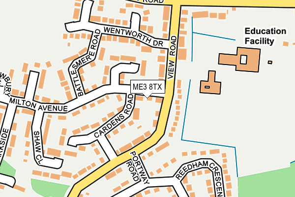 ME3 8TX map - OS OpenMap – Local (Ordnance Survey)