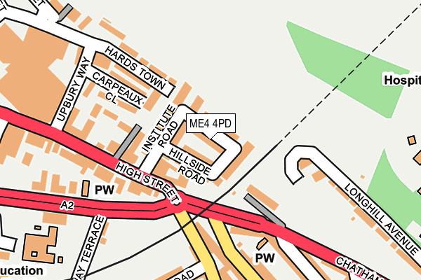 ME4 4PD map - OS OpenMap – Local (Ordnance Survey)