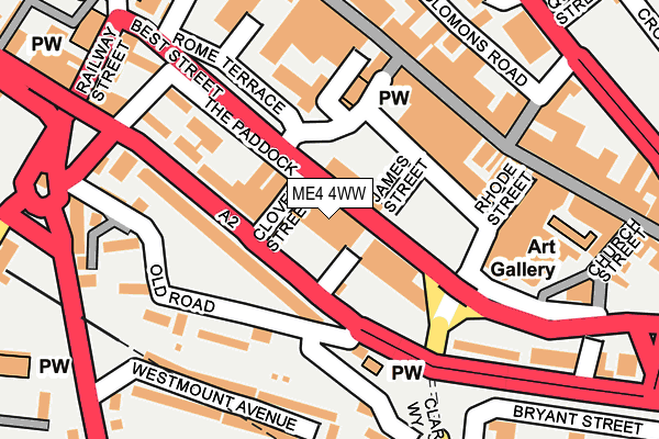 ME4 4WW map - OS OpenMap – Local (Ordnance Survey)