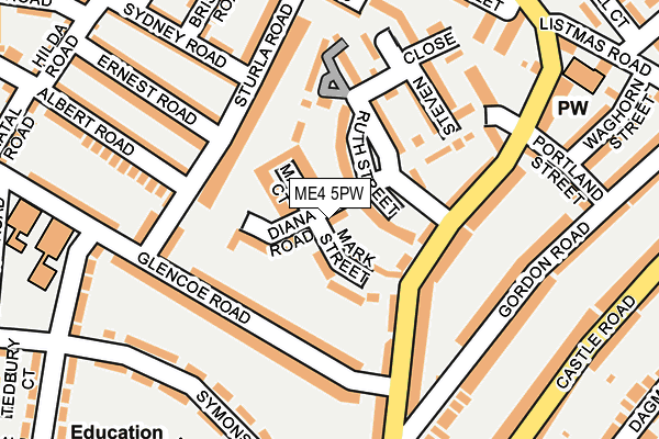 ME4 5PW map - OS OpenMap – Local (Ordnance Survey)