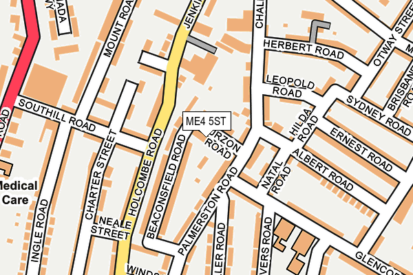 ME4 5ST map - OS OpenMap – Local (Ordnance Survey)