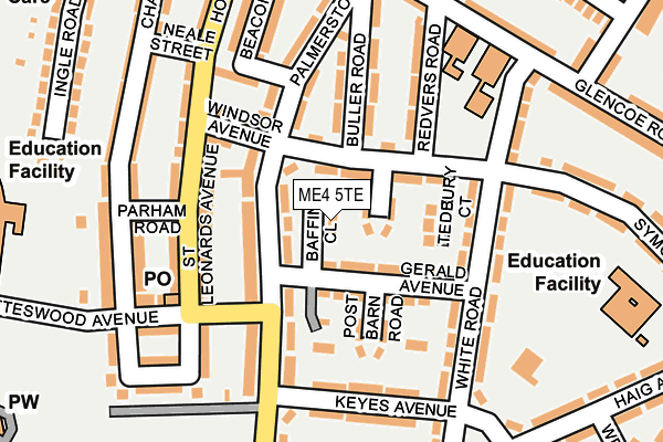 ME4 5TE map - OS OpenMap – Local (Ordnance Survey)