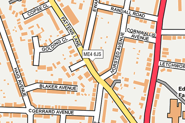 ME4 6JS map - OS OpenMap – Local (Ordnance Survey)