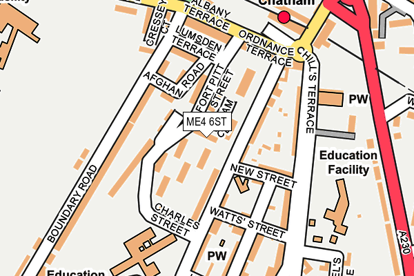 ME4 6ST map - OS OpenMap – Local (Ordnance Survey)
