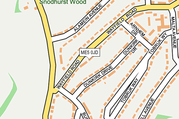 ME5 0JD map - OS OpenMap – Local (Ordnance Survey)