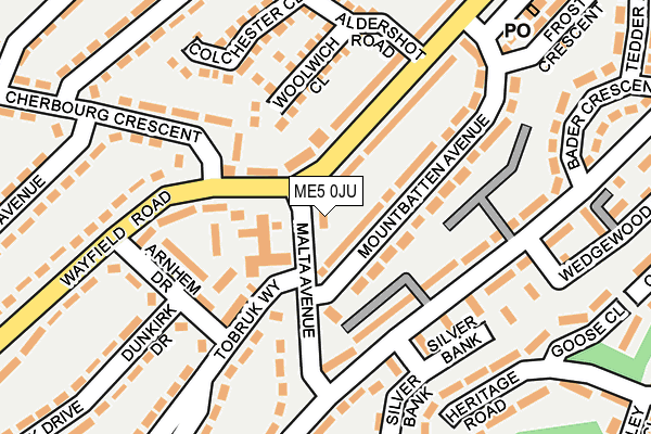 ME5 0JU map - OS OpenMap – Local (Ordnance Survey)