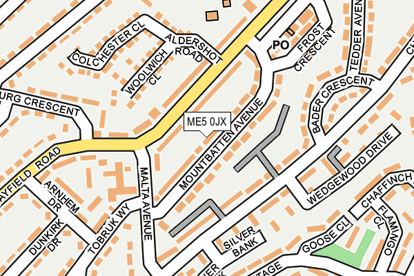 ME5 0JX map - OS OpenMap – Local (Ordnance Survey)