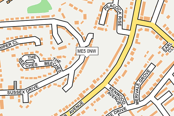 ME5 0NW map - OS OpenMap – Local (Ordnance Survey)