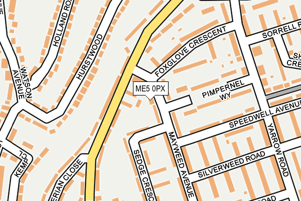 ME5 0PX map - OS OpenMap – Local (Ordnance Survey)
