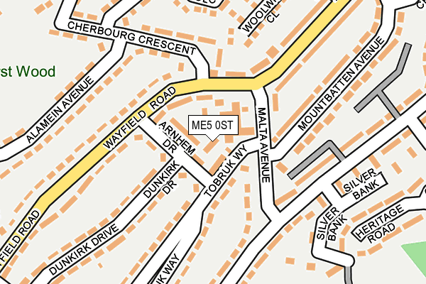 ME5 0ST map - OS OpenMap – Local (Ordnance Survey)