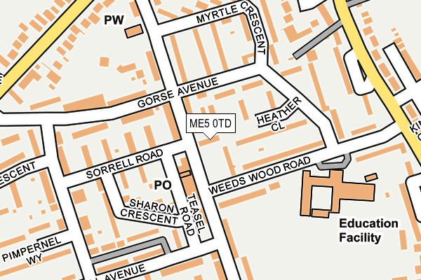 ME5 0TD map - OS OpenMap – Local (Ordnance Survey)