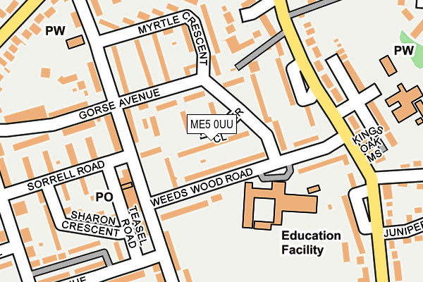 ME5 0UU map - OS OpenMap – Local (Ordnance Survey)