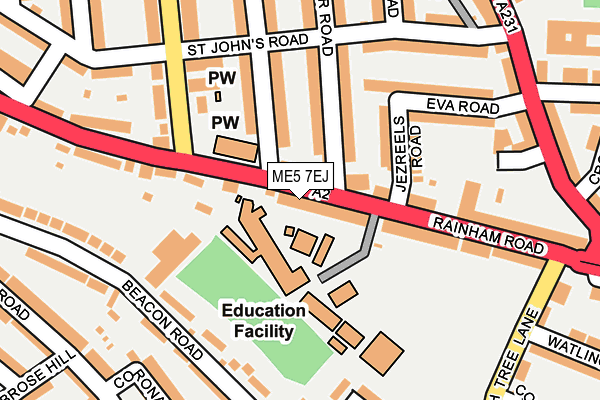 ME5 7EJ map - OS OpenMap – Local (Ordnance Survey)